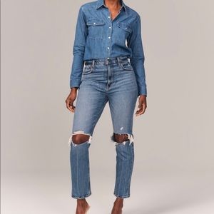 Abercrombie ankle straight ultra high rise jeans 25